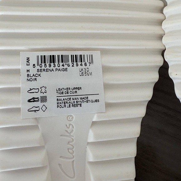 Clarks Serena Paige Black Leather Upper Espadrille Platform Slip On Loafer 5.5M - Picture 4 of 7